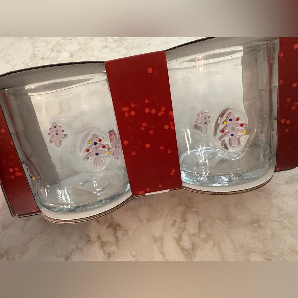 Set of 2 Lampwork Embedded Glasses